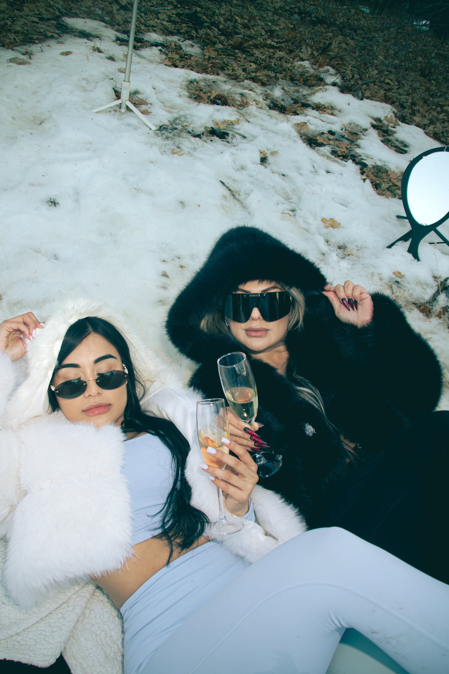 White Wolf Faux Fur Hoodie Jacket