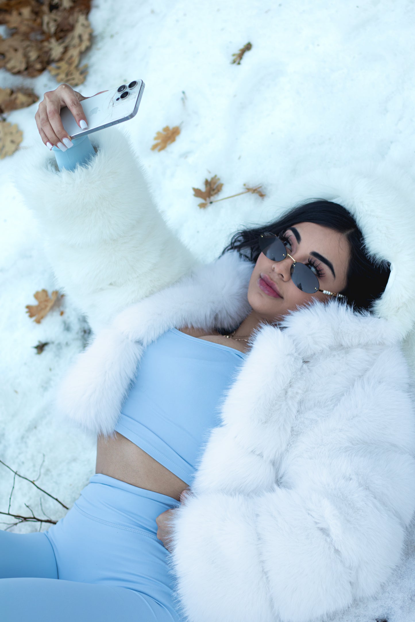 White Wolf Faux Fur Hoodie Jacket