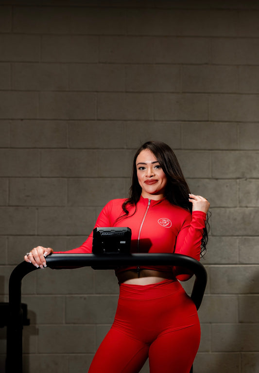 Red 2-Piece Zip-Up Set