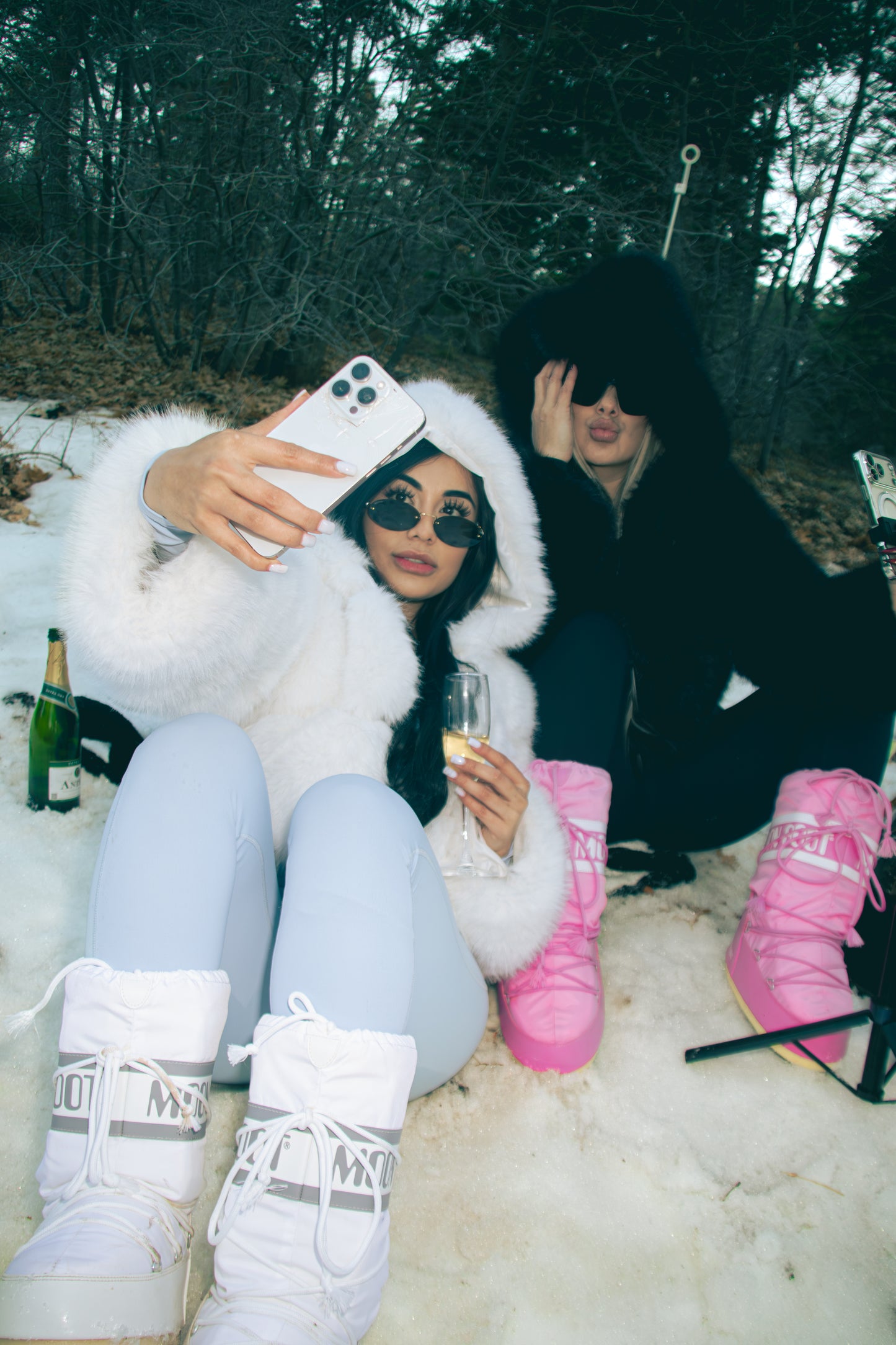 White Wolf Faux Fur Hoodie Jacket