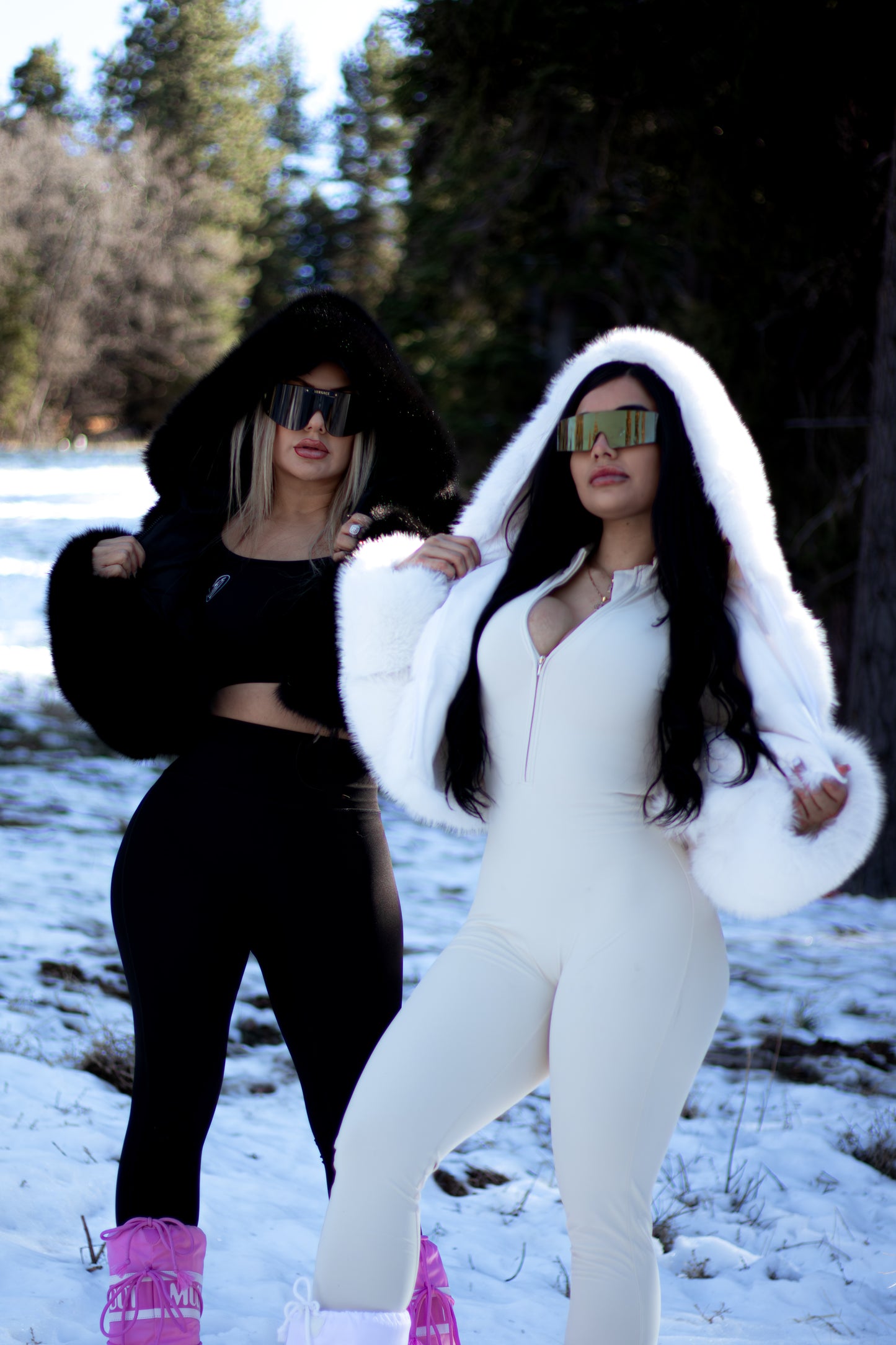 White Wolf Faux Fur Hoodie Jacket